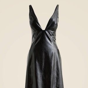 JCrew Collection plunge dress in faux patent leatheR size 0